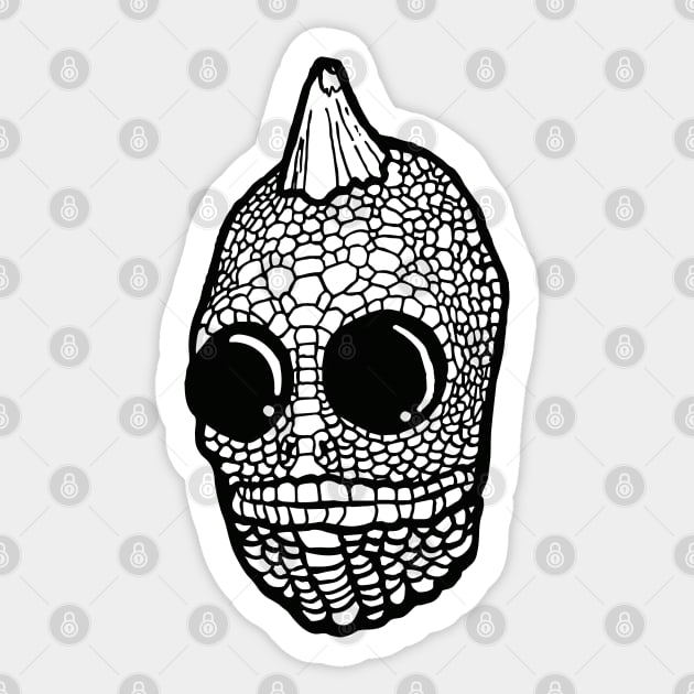 Sleestak Face (Black Outline) Sticker by chawlie